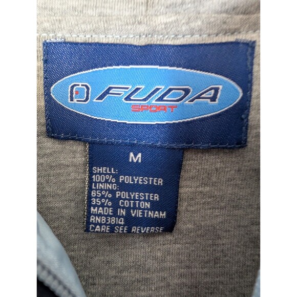 Fuda Sport Women's Blue Hooded Zip Up Lined Poly Cotton Jacket Color Block M - Picture 3 of 8